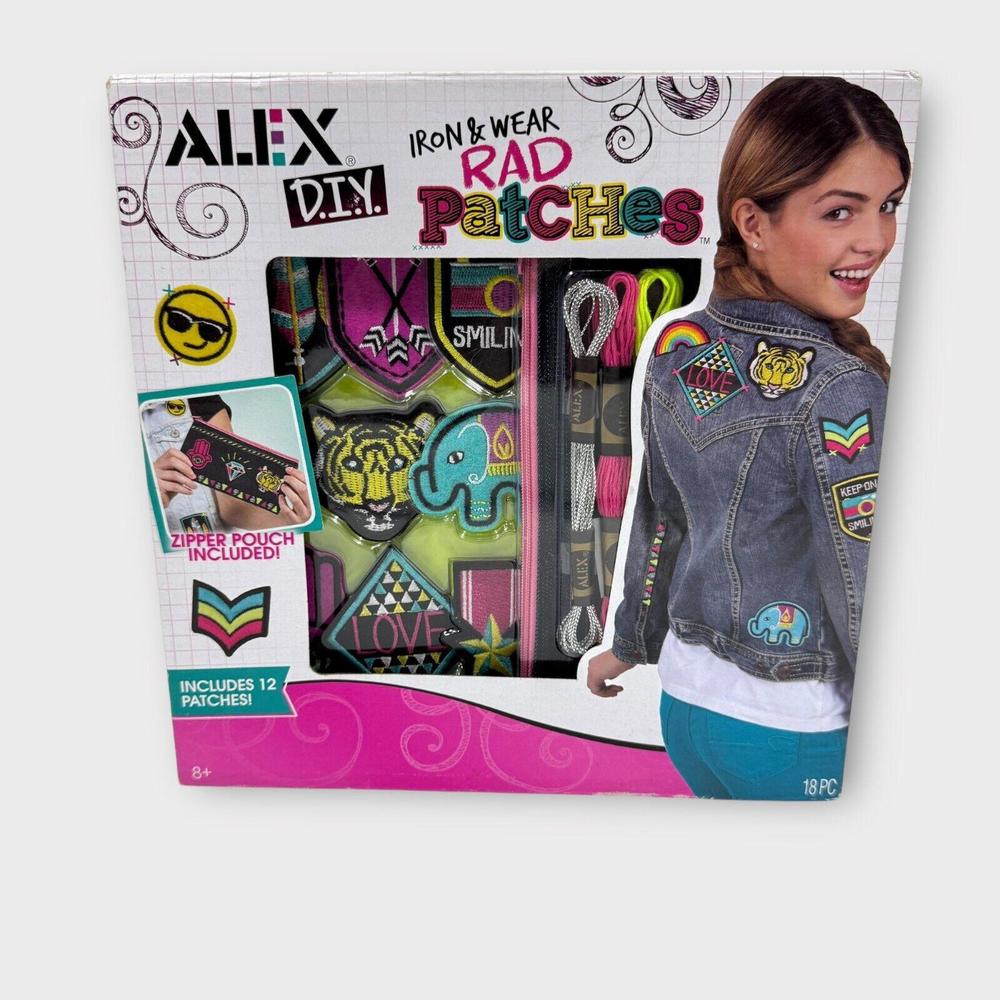 Alex D.I.Y. Iron and Wear Rad Patches 18 Piece Set Craft Kit New Ages 8+